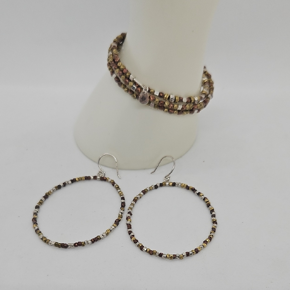 Silpada Sterling/Brass/Copper Wrap Bracelet Set